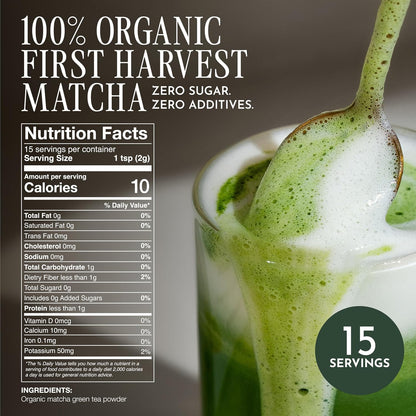 Encha Matcha - Ceremonial Grade Matcha Powder, Organic First Harvest Japanese Green Tea Powder, Tea From Uji, Japan (30g/1.06oz)