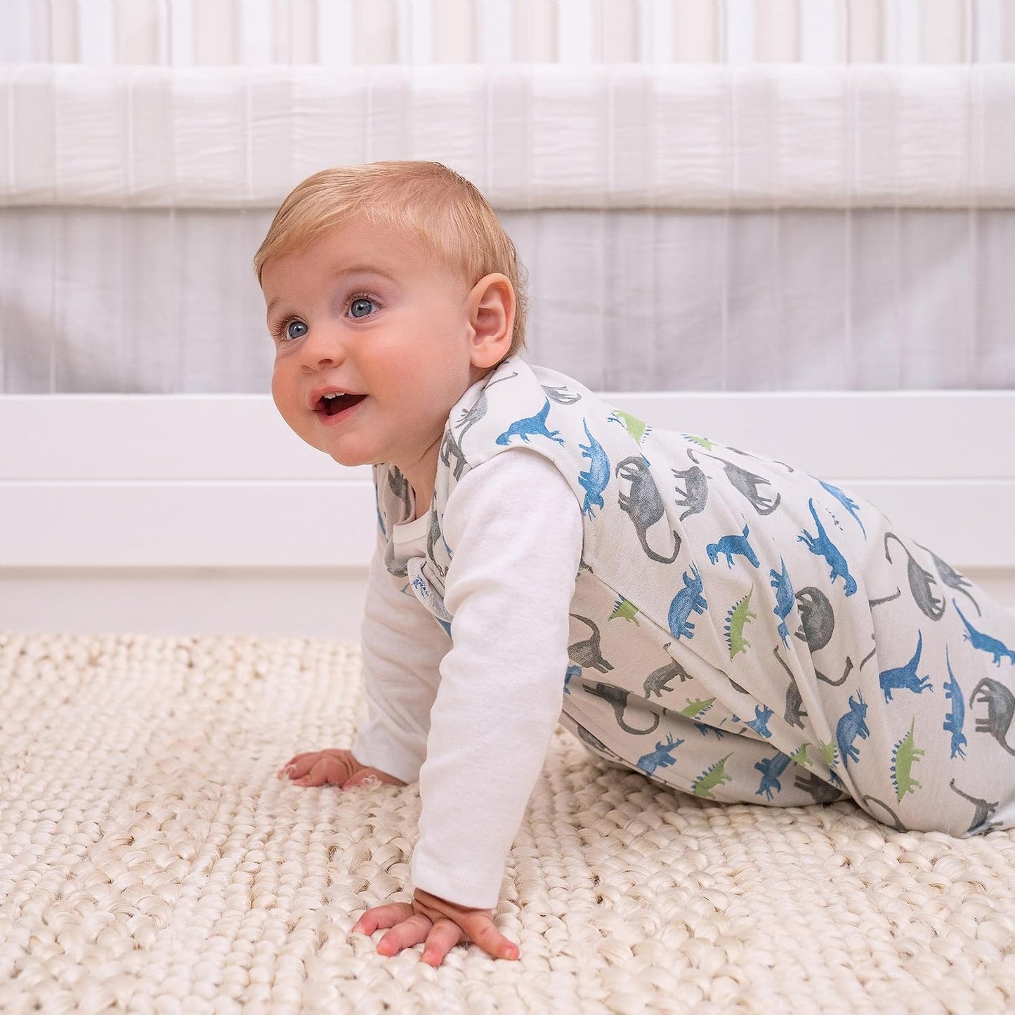 HALO SleepSack, 100% Cotton Wearable Blanket, Swaddle Transition Sleeping Bag, TOG 0.5, Ocean Life, Medium, 6-12 Months