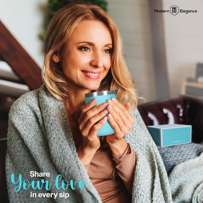 Modern Elegance Tea Tumbler Gift Set for Women, Teal