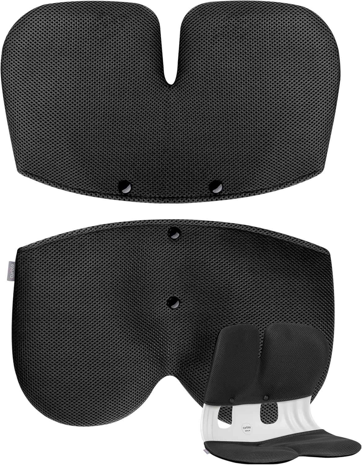 curble Grand– Extra Wide Ergonomic Seat Support, Sit Straighter Without Effort, Passive Posture Trainer for Office, Home & Car (Grey)