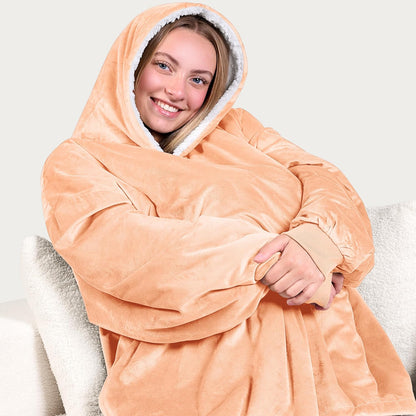 Bare Home Wearable Blanket Hoodie - Soft Plush Sherpa - Warm and Cozy - Oversized Wearable Blanket