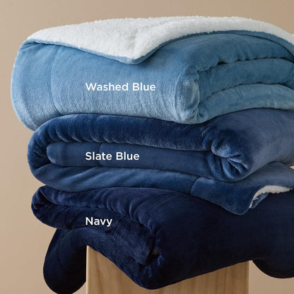 Bedsure GentleSoft Sherpa Fleece Throw Blanket for Couch, Non-Heated, Thick & Warm Cozy Blanket for Winter, Soft Fuzzy Plush Throw Gifts for Women and Men, Grey, 50x60 Inches