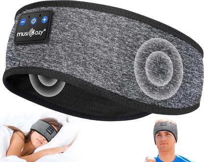 MUSICOZY Sleep Headphones Bluetooth 5.4 Headband, Wireless Earphones Music Sleep Earbuds Sleeping Eye Mask with HD Stereo Speakers for Workout Running Travel Yoga, Ideal Gifts for Men Women Mom Dad