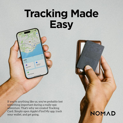 Nomad Tracking Card Carbide, Slim Card Tracker with IPX7 Waterproof and Dust Proof Card Tracker for Wallet & Luggage, 5 Months GPS Tracker Long Battery Life, Rechargeable, Compatible with iOS Only
