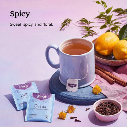 Yogi Tea DeTox Tea - 16 Tea Bags per Pack (6 Packs) - Organic Detox Tea for Digestive & Circulation Support - Includes Burdock, Dandelion, Ginger Root, Black Pepper, Cardamom & Juniper Berry