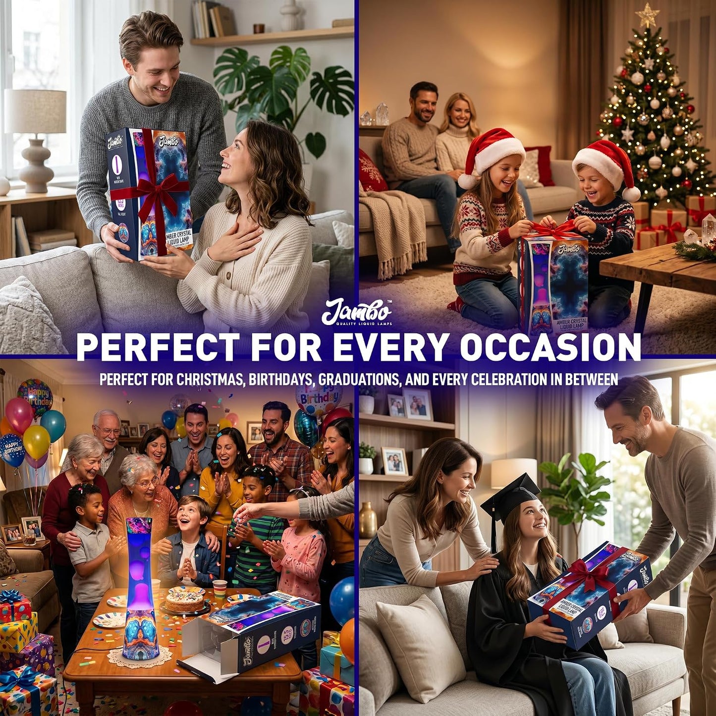 JAMBO 15.5" The Upgraded Motion Lamp, Sunset Decal Motion Light, Beautiful Home Decor, Living Room Bedroom Lamp, Relaxing Nightlight for Teens, Kids & Adults