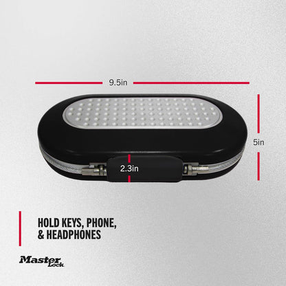 Master Lock Small Travel Safe with Cable, Gray Combination Lock Box, 5900D