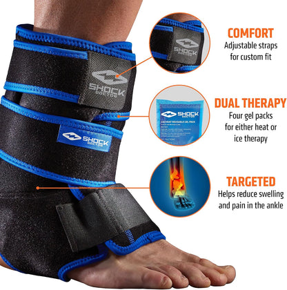 Shock Doctor Ice Recovery Compression Ankle Wrap