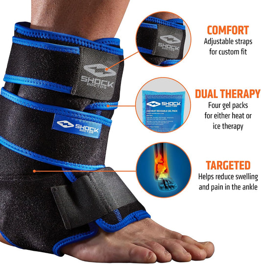 Shock Doctor Ice Recovery Compression Ankle Wrap
