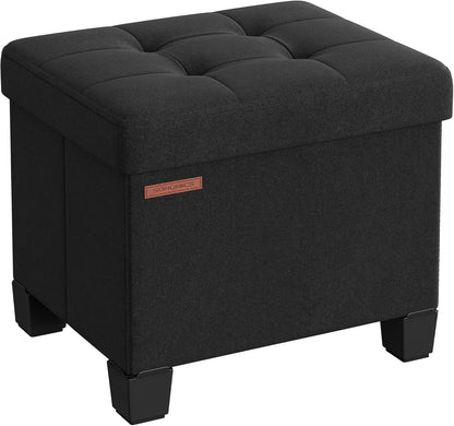 SONGMICS Storage Ottoman, Small Ottoman Foot Rest with Legs, 12.6 x 15.7 x 13.2 Inches Foot Stool, Load up to 660 lb, for Living Room, Bedroom, Dorm, Slate Gray ULSF012G01