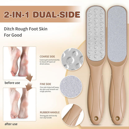 Coconut & Vanilla Foot Soak Set - Salts, Foot File, Scrub & Urea Cream Pedicure Supplies for Dry, Cracked Feet - Foot Spa Pedicure Kit for Women Men