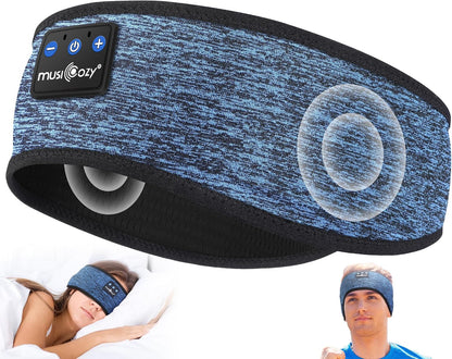 MUSICOZY Sleep Headphones Bluetooth 5.4 Headband, Wireless Earphones Music Sleep Earbuds Sleeping Eye Mask with HD Stereo Speakers for Workout Running Travel Yoga, Ideal Gifts for Men Women Mom Dad