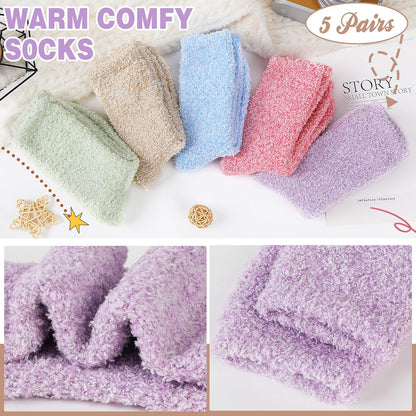 EBMORE Womens Fuzzy Socks Slipper Fluffy Cozy Comfy Cabin Plush Warm Winter Sleep Home Soft Socks