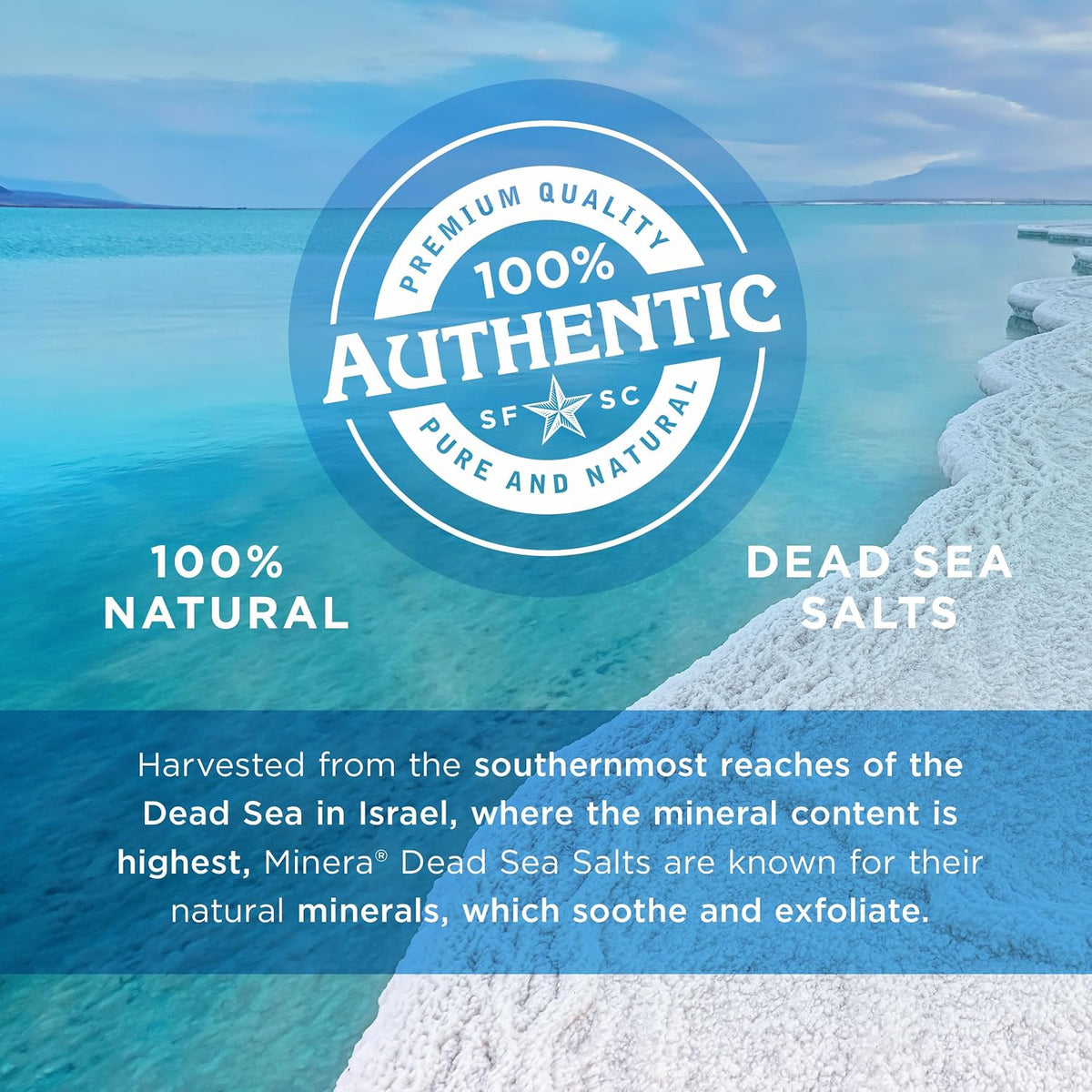 Minera Fine Grain Dead Sea Salt for Bath & Soaking, 100% Pure, 2 lb