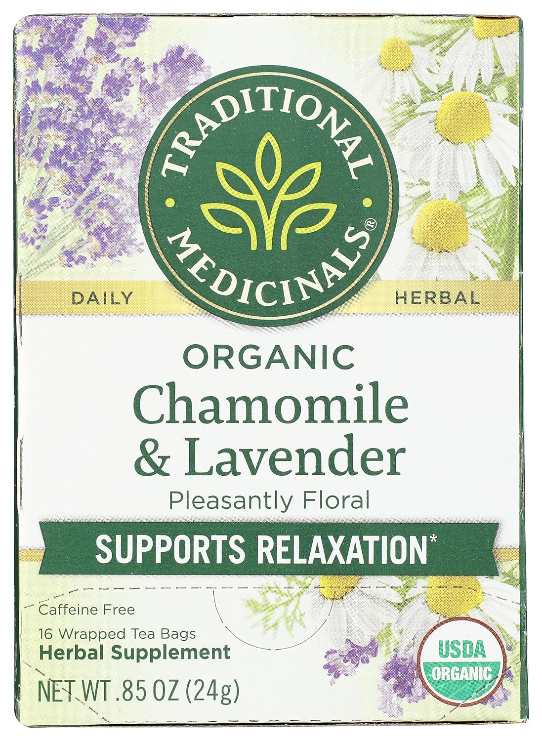 Traditional Medicinals Organic Chamomile Herbal Tea, 16 Count