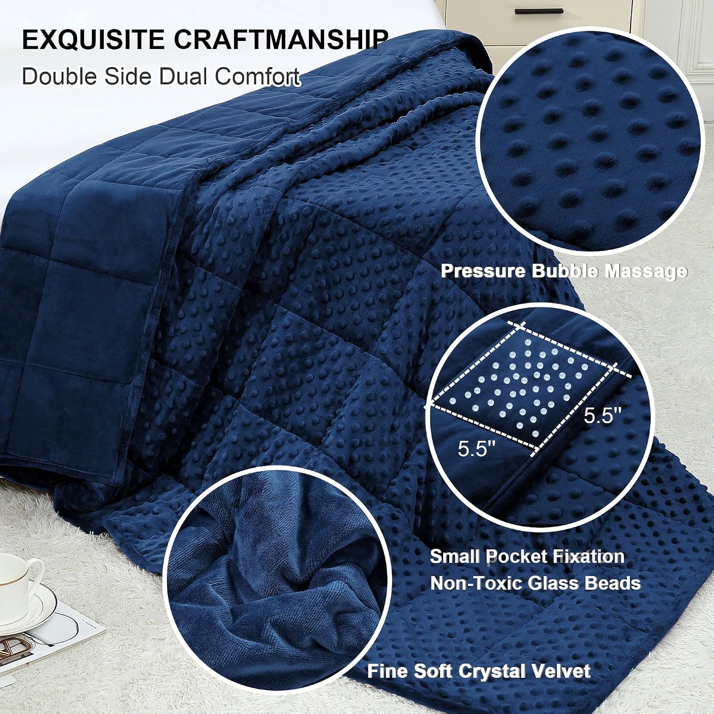 Alomidds Weighted Lap Blanket 7lbs, Cozy Luxury Breathable Weighted Blanket for Adults, Weighted Lap Pad for Travel, Relaxation, Sleeping, Purple, 29" x 24"
