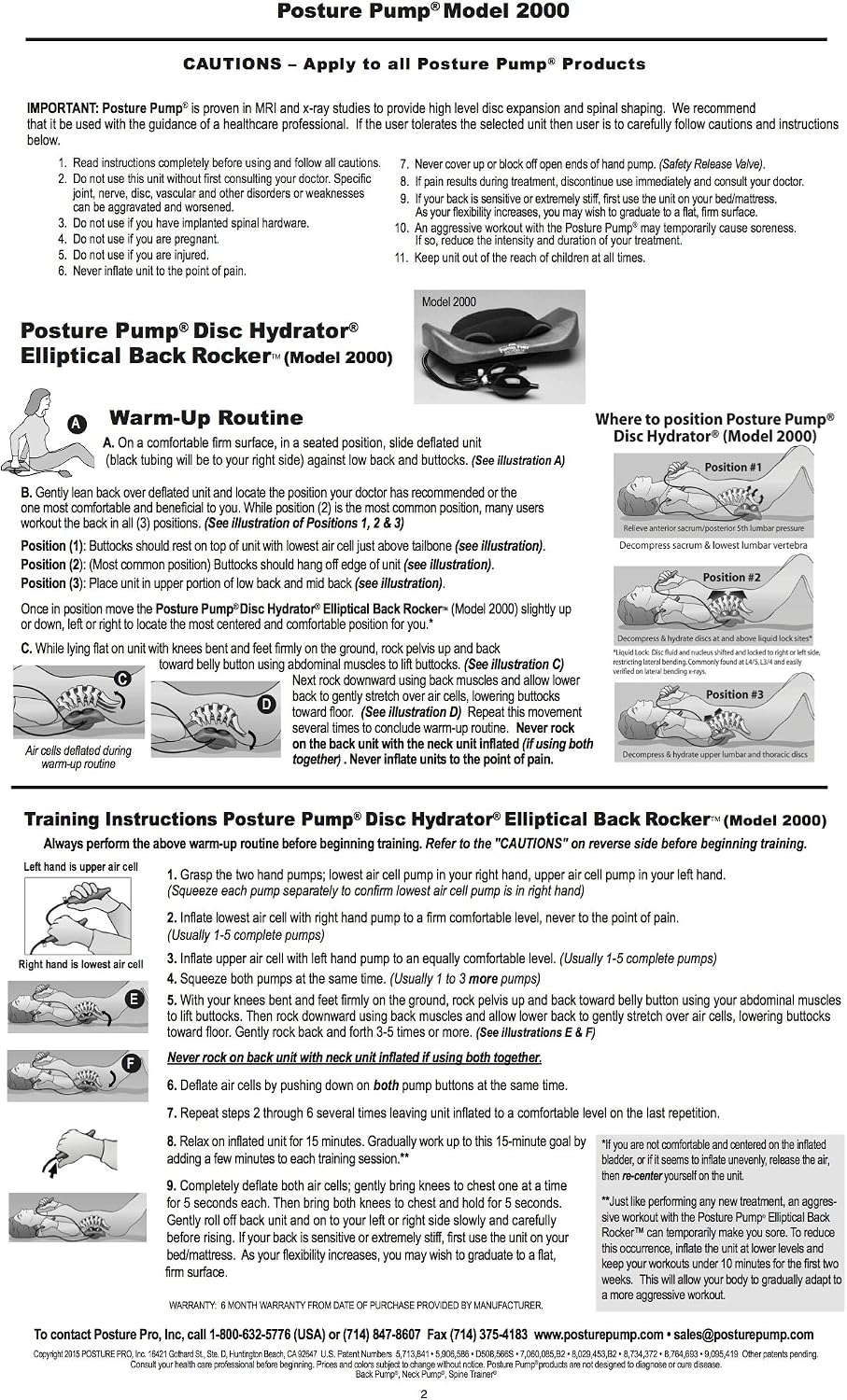 Posture Pump® Back Stretcher for Lower Back Pain Relief Lumbar Traction Device and Spine Stretcher for Spinal Decompression Elliptical Rocker™ Model 2000 Disc Hydrator®