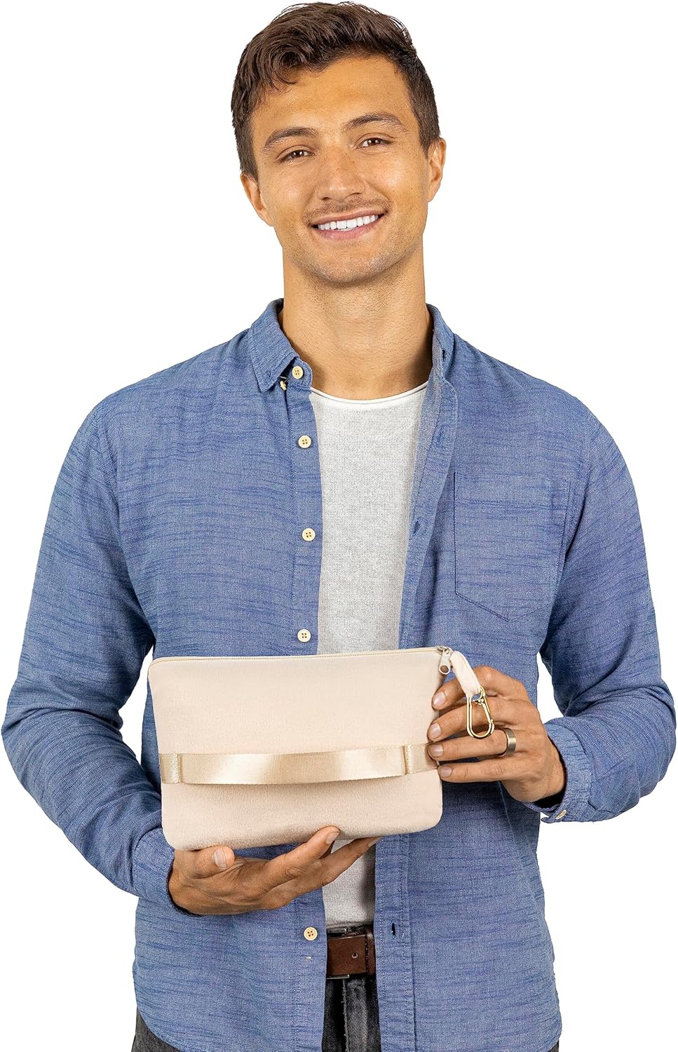 BlueHills Travel Blanket Pillow Compact Lightweight Pocket Size Airplane Traveling Essential Flight Trip Throw in Bag Portable Case Plane Accessory Gray L01