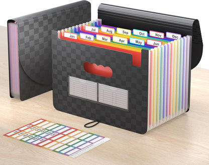 ThinkTex Accordion File Organizer, 12 - Pocket Expanding File Folders