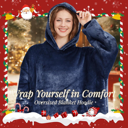 AmyHomie Wearable Blanket Hoodie for Adults & Teens,Oversized Sherpa Hooded Blanket,Warm Cozy Blanket Sweatshirt as Christmas Birthday Gifts for Women Men