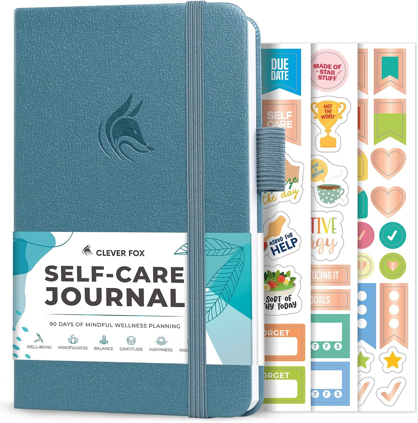 Clever Fox Self-Care Journal – Daily Reflection Notebook – Mental Health & Personal Development Planner, Meditation & Mood Log, A5 (Aquamarine)