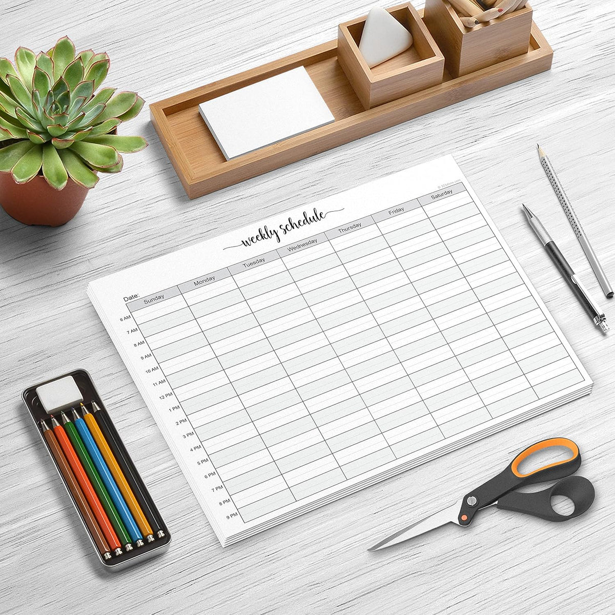 321Done Weekly Schedule Notepad, Jumbo 11x17, 50 Sheets, Monday Start