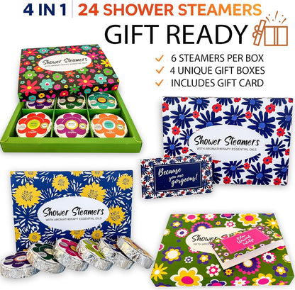 Bath Bombs for Women Gift Set - 24 Natural and Organic Bath Bombs with Essential Oils & Moisturizing Shea Butter, Spa Birthday Gift, Selfcare Gifts, Women, Teen Girls, Bridesmaid Gift