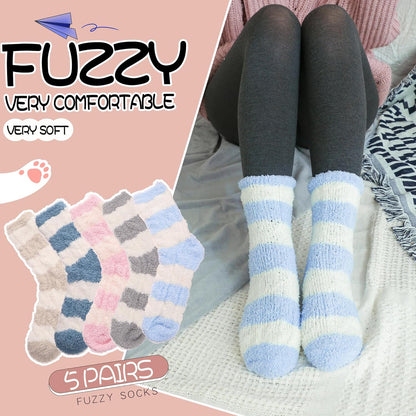 EBMORE Womens Fuzzy Socks Slipper Fluffy Cozy Comfy Cabin Plush Warm Winter Sleep Home Soft Socks
