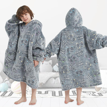 Fiosnow Glow in the Dark Unicorn Blanket Hoodies for Kids 6-13YR Oversize Wearable Blanket Hoodies for Boys Girls Teens