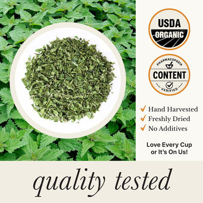 Wild Bliss Organic Wild Stinging Nettle Leaf Tea - Caffeine Free Urinary Tract Herbal Support - Pharmacopoeia Potency - 20 Plant Based Tea Bags