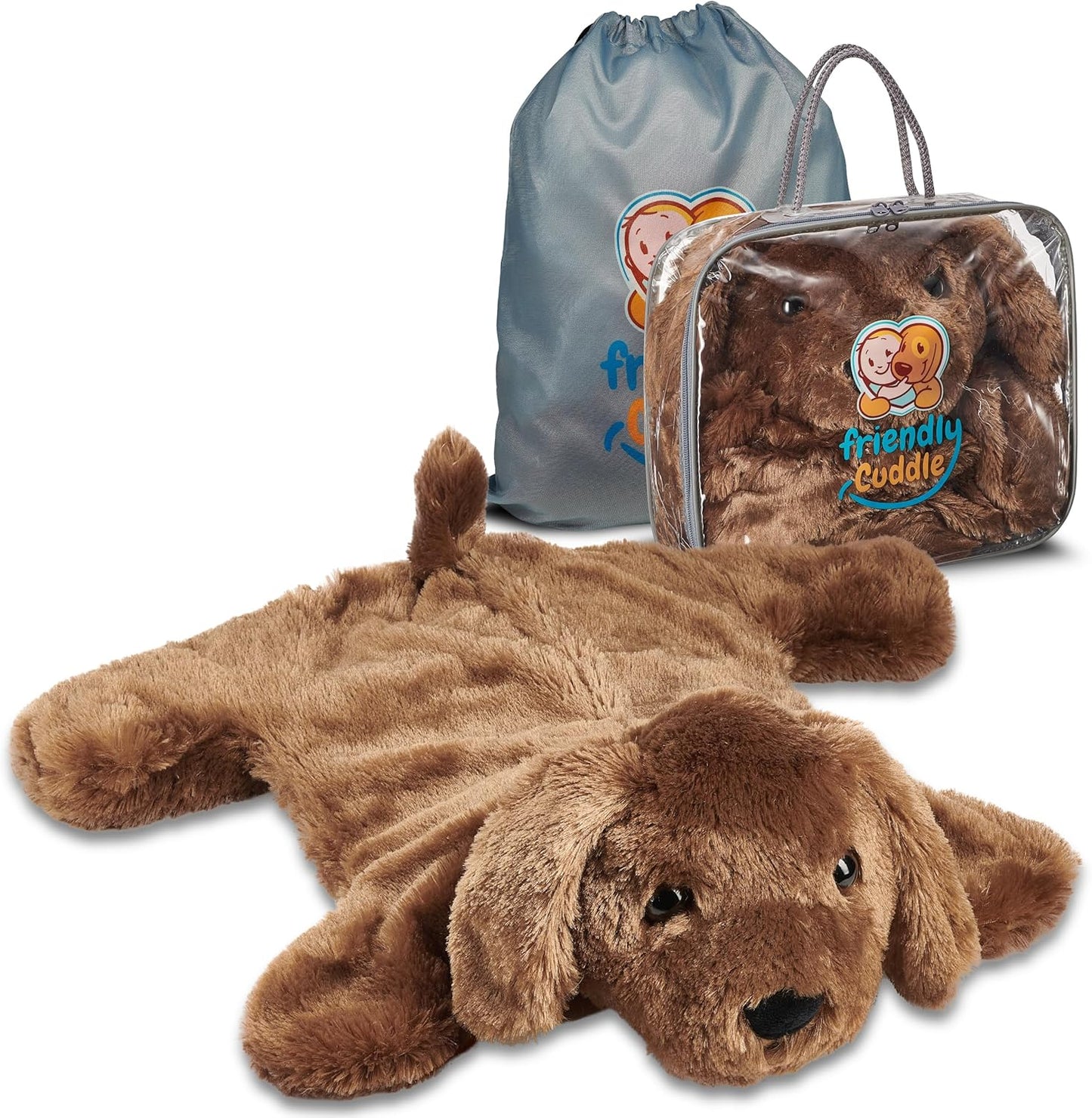FRIENDLY CUDDLE Weighted Lap Blanket for Kids & Adults – Kids Weighted Blanket – ASD, Sensory Processing Weighted Stuffed Animals Dog Toy – Microwavable Weighted Lap Pad for Kids, 5 Lbs.