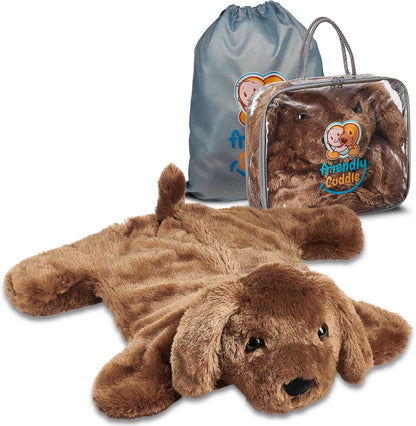 FRIENDLY CUDDLE Weighted Lap Blanket for Kids & Adults – Kids Weighted Blanket – ASD, Sensory Processing Weighted Stuffed Animals Dog Toy – Microwavable Weighted Lap Pad for Kids, 5 Lbs.