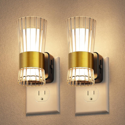 L LOHAS LED Night Lights Plug into wall, Amber Night Light with Adjustable Brightness, Plug in NightLight with Auto Light Sensor, Wall Sconce-Style Design Night Light for Bathroom,Hallway, 2 Pack