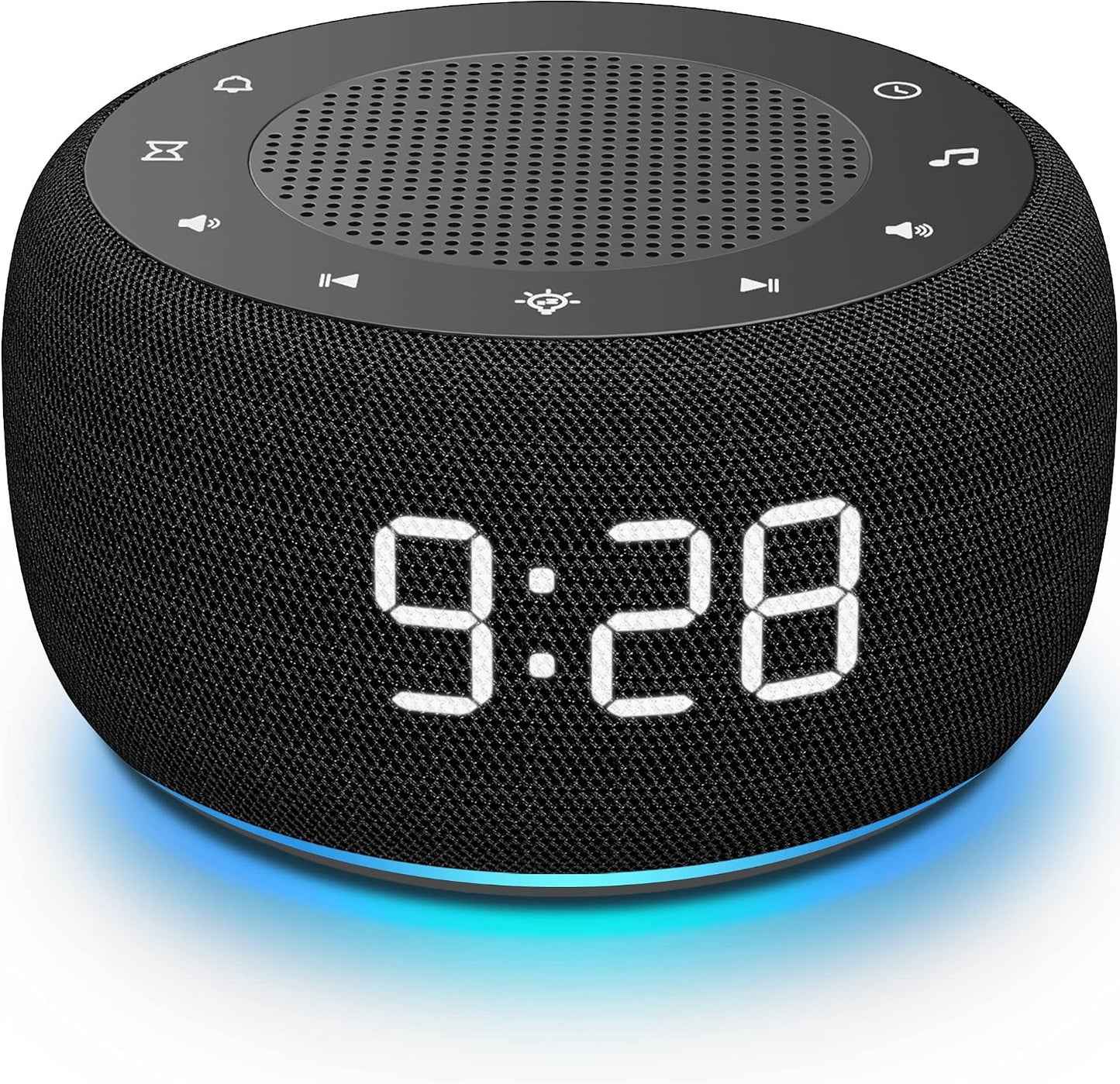 Buffbee Alarm Clock with Sound Machine for Bedrooms – 2-in-1 White Noise Machine for Sleep, Gentle Wake-Up with Soft Alarm Sounds, Ambient Night Light, Plug-in, Sleep Better, Wake Gently