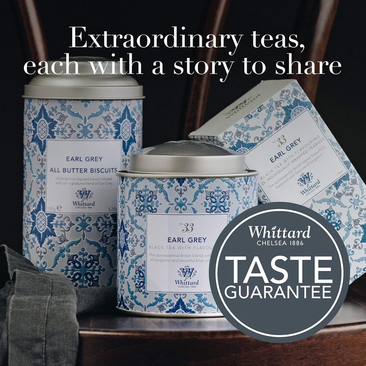 Whittard of Chelsea - Earl Grey Loose Leaf Tea, Black, Vegetarian & Vegan Friendly, Resealable Tin (100g, 1ct)