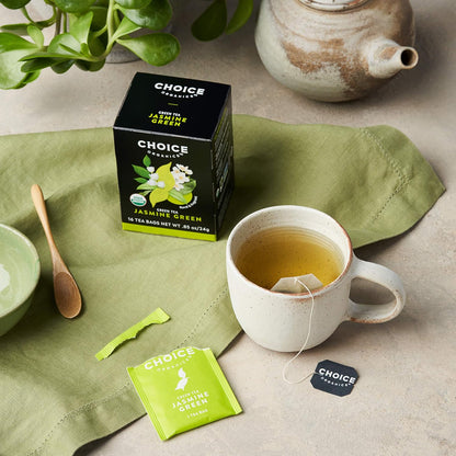 Choice Organics Jasmine Green Tea, 16 Tea Bags (3 Pack)