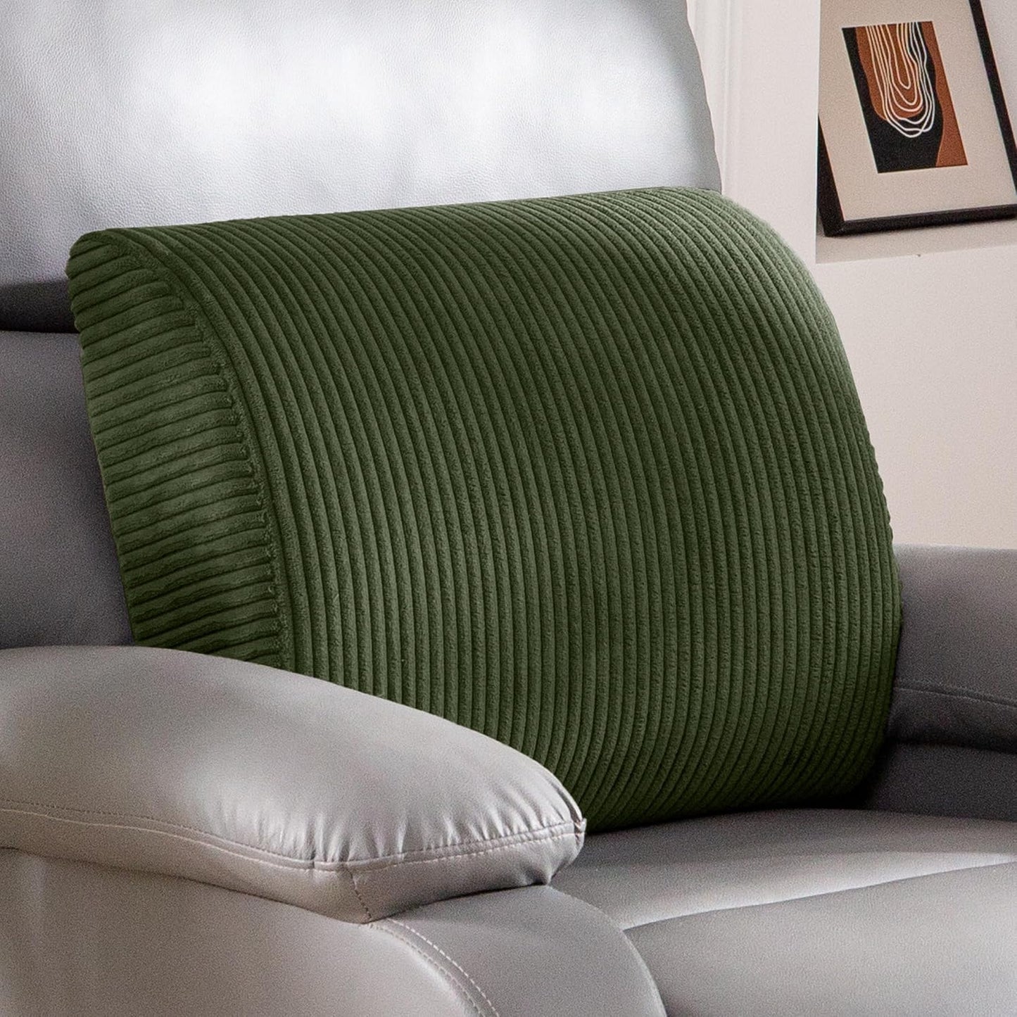 HIGOGOGO Lumbar Support Pillow for Recliner Chair/Accent Chair/Couch, Memory Foam Back Support Cushion for Elderly, Recliner Cushions for Back Rest, Pain Relief, Reading, Washable Cover, Dark Grey