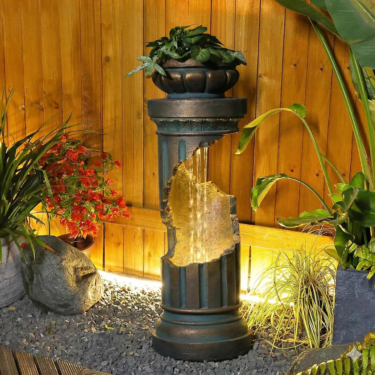 Sunlinua Modern Indoor Tabletop Water Fountain for Office Decor