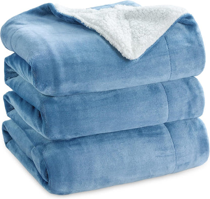 Bedsure GentleSoft Sherpa Fleece Throw Blanket for Couch, Non-Heated, Thick & Warm Cozy Blanket for Winter, Soft Fuzzy Plush Throw Gifts for Women and Men, Grey, 50x60 Inches