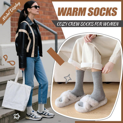 EBMORE Merino Wool Socks for Women Hiking Thermal Warm Winter Thick Boot Cozy Crew Comfy Work Socks for Ladies 5 Pairs