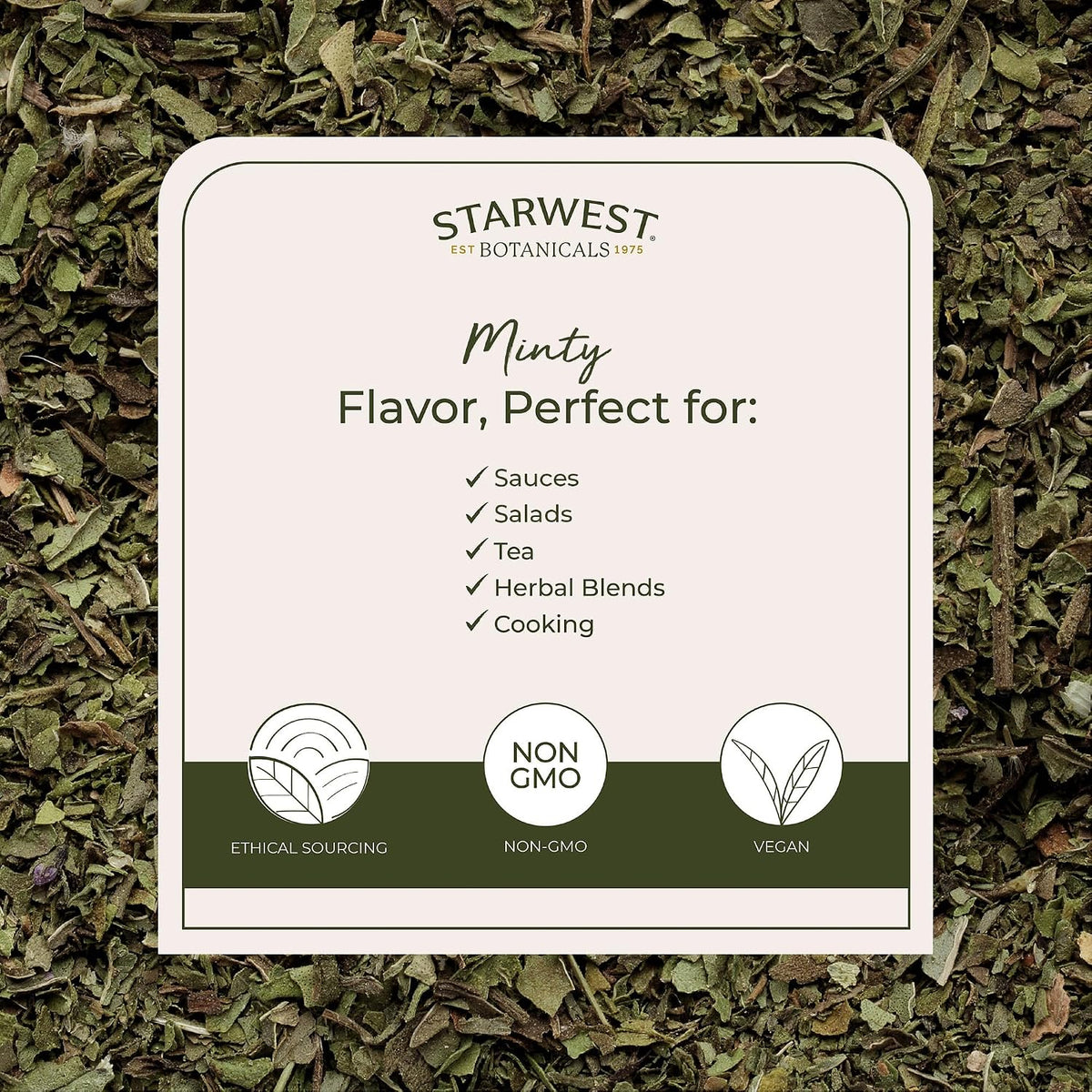 Starwest Botanicals Spearmint Leaves, Cut & Sifted - Bulk 1 lb Bag