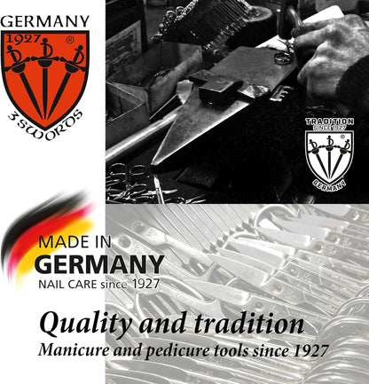 3 Swords Germany - Brand Quality Sapphire Metal Nail File Set (5 pcs.) with 3-Way Nail Buffer (1 pc.), Manicure Pedicure Finger & Toe Nail Care - Made in Solingen Germany (671)