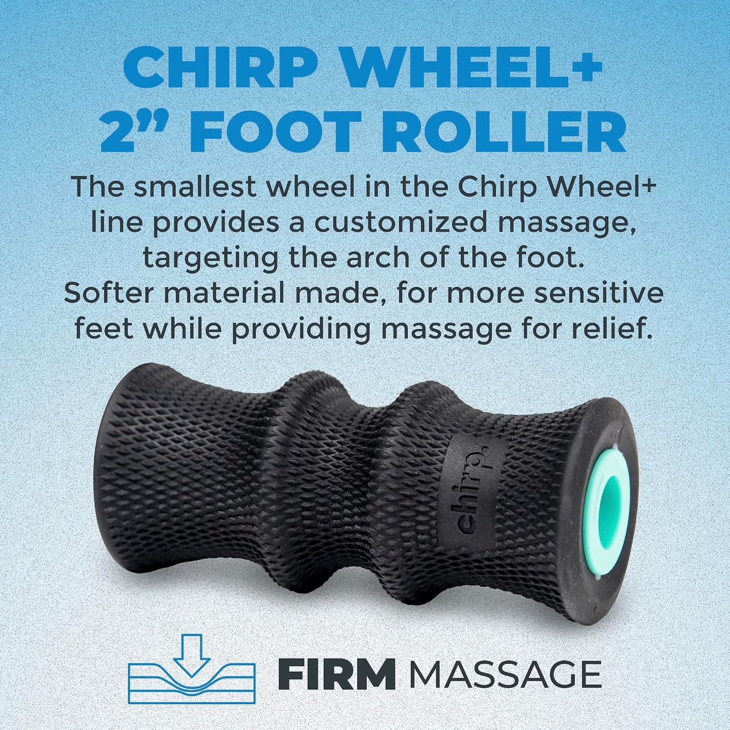 Chirp Wheel Foam Roller - Targeted Back & Neck Pain Relief, Muscle Massage, Trigger Point Therapy, High-Density Foam Tool for Physical Therapy, Stretching & Exercise, 500lbs Capacity, 12-Inch Mint