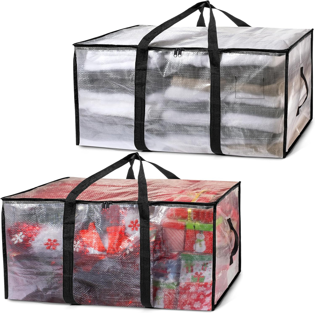 ClearSpace Heavy Duty Moving Bags - Water Resistant Storage Bags with Backpack Straps, Zippers and Handles - Large Moving Boxes for College Dorm, Travel, Closet Organization -, Clear