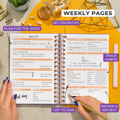 Clever Fox Planner 2nd Edition – Colorful Weekly & Monthly Goal Planner, Time Management & Productivity Organizer, Undated, A5 (Dark Teal)