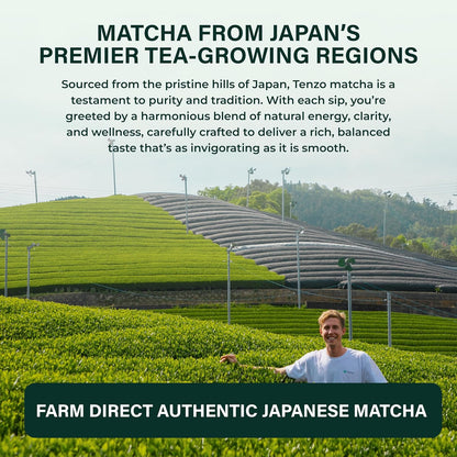 Tenzo Matcha Green Tea Powder - Matcha Powder USDA Organic Premium Grade - Kosher - Authentic Japanese Matcha Tea - Original Matcha Latte Powder - BetterBoost (1.06 Ounce)