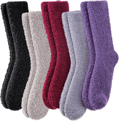 MQELONG Fuzzy Socks for Men & Women Cozy Fluffy Winter Warm Slipper Socks Microfiber Soft Home Sleeping Socks