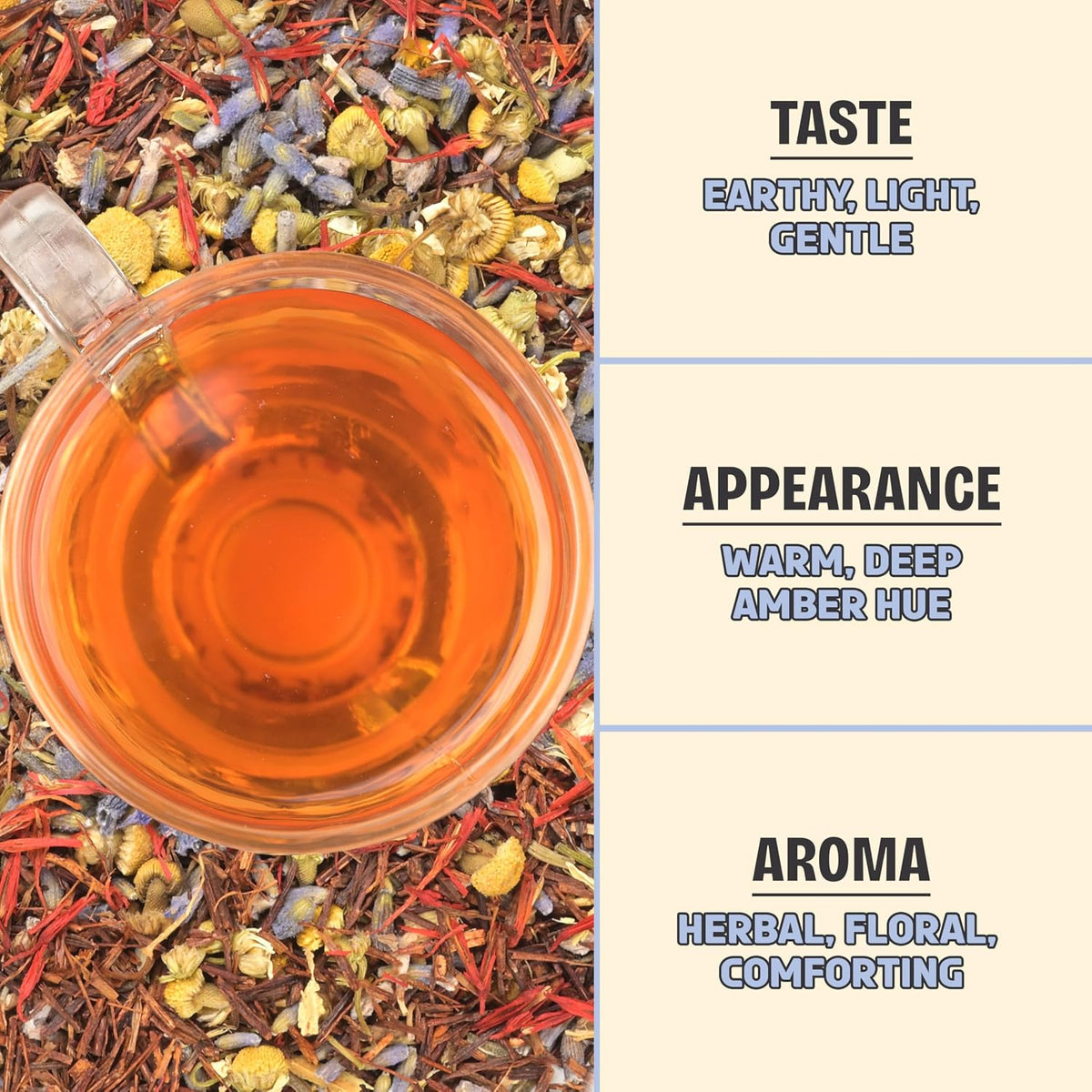 BREWIX Bedtime Blossom Sleep Tea Loose Leaf (50+ Cups) | Caffeine Free Calming Herbal Bedtime Tea with Rooibos, Chamomile and Lavender | Naturally Sweet Night Time Tea | Hot or Iced