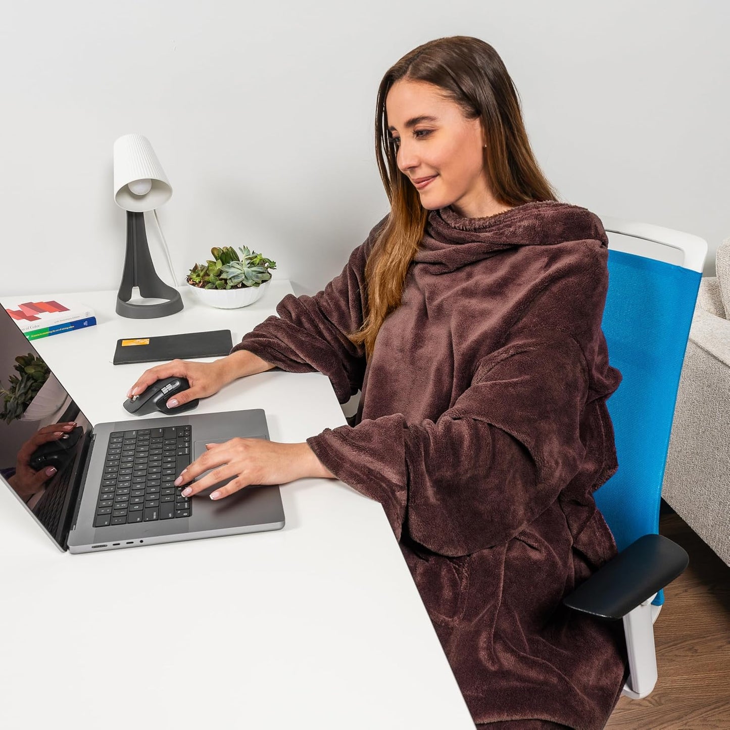 PAVILIA Wearable Blanket with Sleeves for Adult Women Men, Cozy Fleece Warm Wrap Throw with Arms, Gifts for Christmas, Wife
