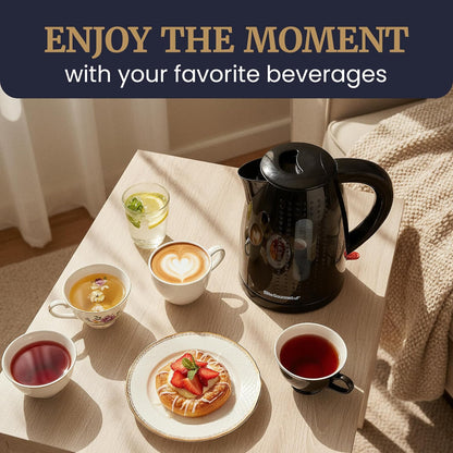 Elite Gourmet EKT5051 1.7L Electric Water Kettle, BPA-Free Fast Boil, Black